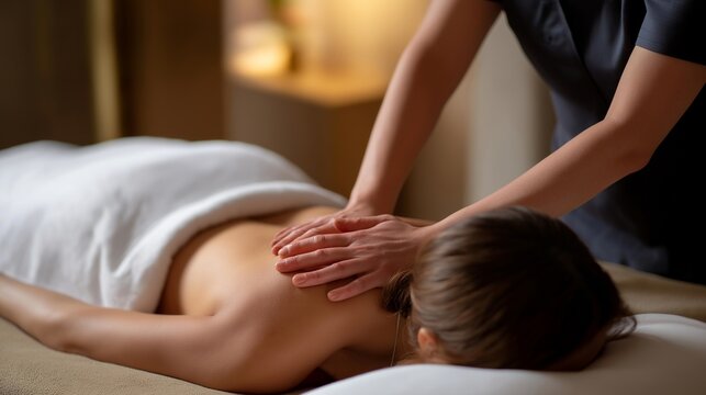 A person lying on a heated massage table while a therapist uses light hand strokes along the abdomen for gentle lymphatic stimulation — digestive support, detoxifying body massage, and
