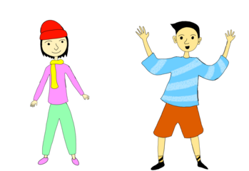A boy and girl cartoon celebrating World Children’s Day, expressing joy and innocence in cheerful child focused design.