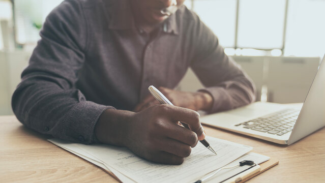 Working and checking documents in office