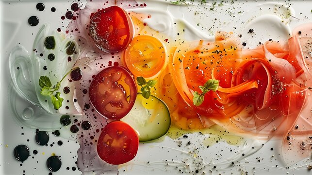 Vibrant summer salad with fresh tomatoes and colorful vegetables - Powered by Adobe