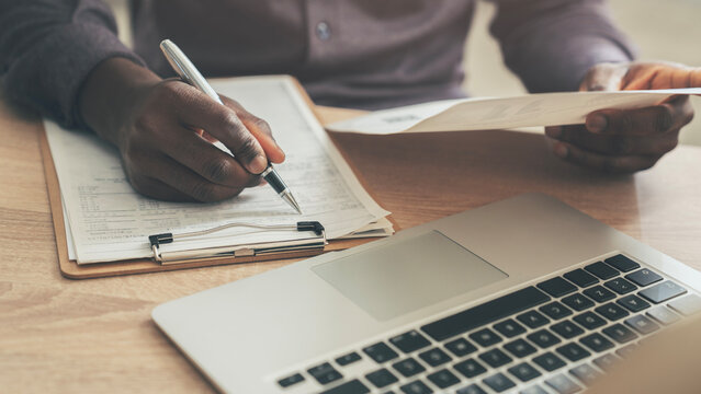 Working and checking documents in office