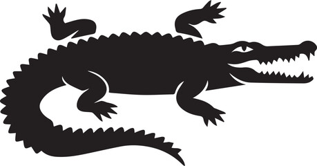 PStriking Crocodile or Alligator Silhouette Vectorrint