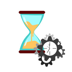 Clock gear icon. Business vector design Hourglass antique vector illustration design isolated