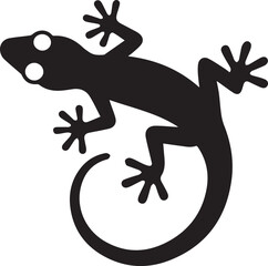 PriSimple Black Silhouette Vector of a Geckont
