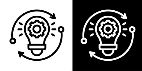 Innovation Cycle  Icon Set White Style Collection
