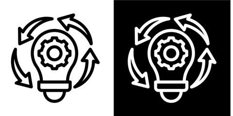 Process Innovation  Icon Set White Style Collection
