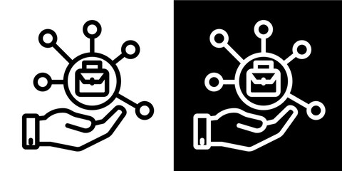 Business Mapping  Icon Set White Style Collection

