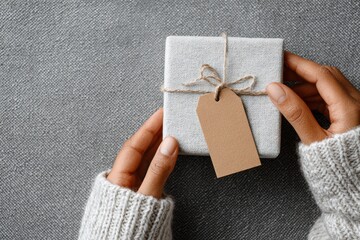 Personalizing a Gift with a Name Tag - Knit Texture Background