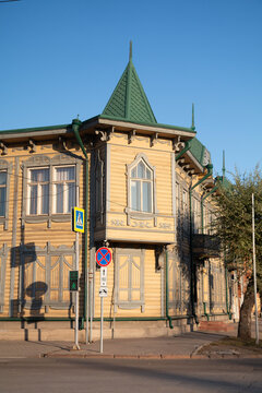 old houses in the old town, Krasoyarsk tourism in Russia, Siberia