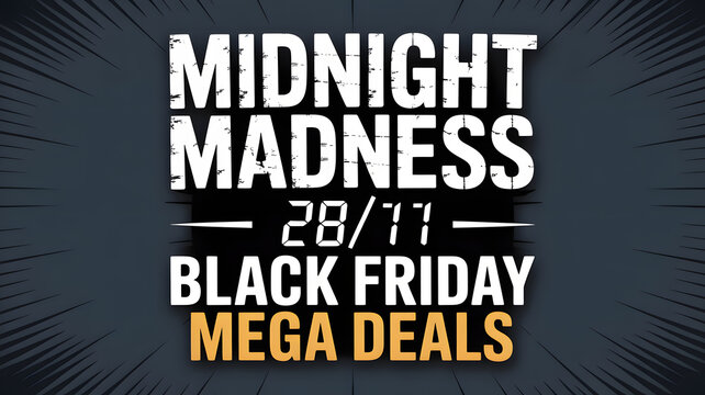 Midnight madness black friday mega deals november sale event promotion discount shopping online retail