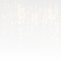 Golden PNG Christmas Lights Overlay with a Transparent Background