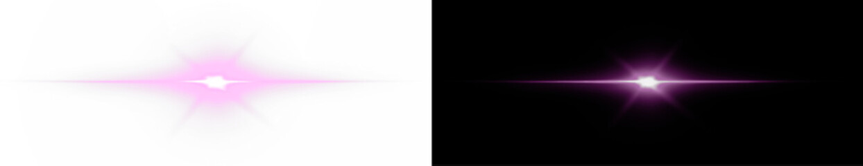 PNG Overlay with Pink Light Flare and Glow on transparent background