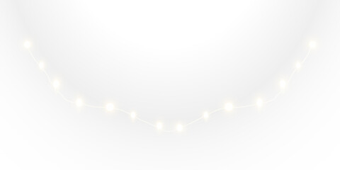 Gold Festive String Lights PNG with Transparent Background