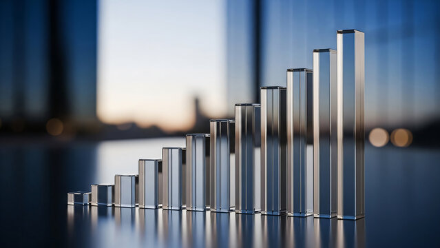 Rising bar graph, business concept