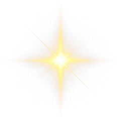 Brilliant Gold Star PNG Overlay with Glowing Effect on transparent background