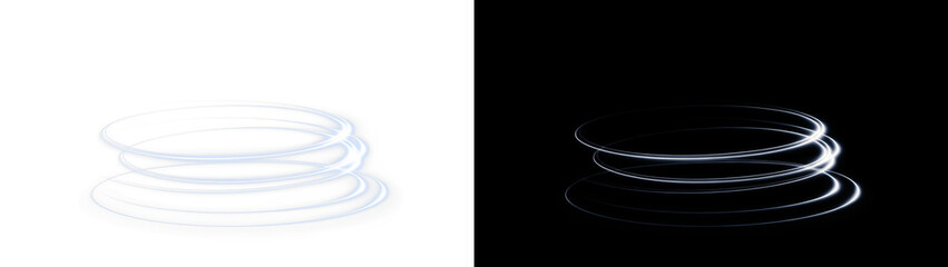 PNG Overlay with White Glowing Swirls and Transparent Background