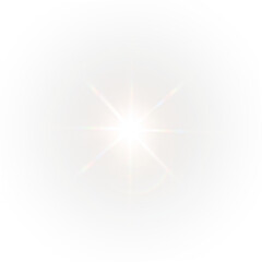 PNG Overlay of Radiant Starburst with Shimmering Rainbow Flare on transparent background