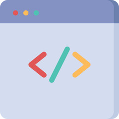 Web Browser Window Displaying Code Symbols With Three Colored Dots Represents Browser Tabs On A Light Blue Background Software Development Concept