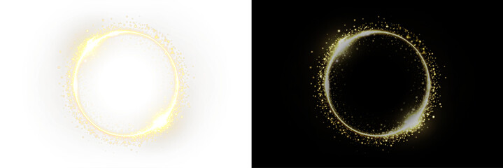 Golden Spark Effect PNG with Transparent Background