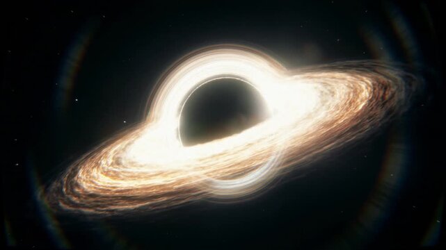 Supermassive black hole with accretion disk in deep space