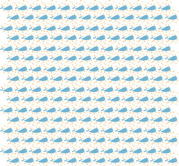 Cute Whale Pattern – Seamless Whales Illustration, Baby Pattern, Baby Shower Pattern