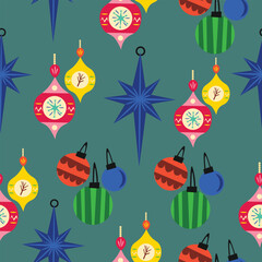 Christmas Seamless Pattern with Decoration