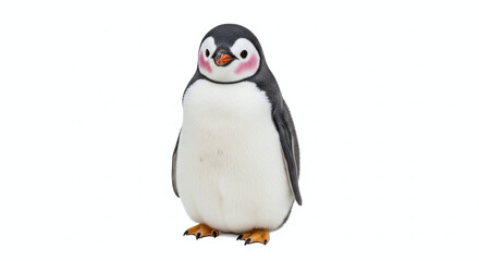 Fototapeta premium Cute penguin figurine isolated on white.