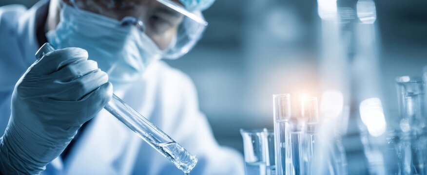 The Scientist Pipetting Liquid into Test Tubes in a Modern Laboratory Setting - Powered by Adobe