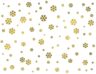 Gold Snowflakes Background – Festive Winter Holiday Sparkle on White, Gold Snowflakes Pattern