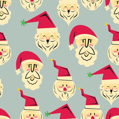 Christmas Seamless Pattern with Santa Claus