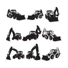 Backhoe Silhouettes