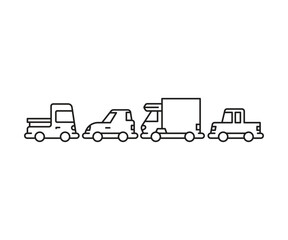 car and vehicle icons set vector