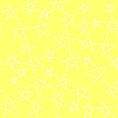 ラフに描いた星の柄(シームレス)