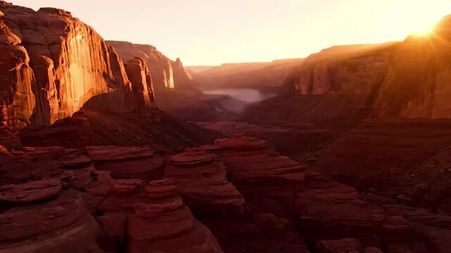 Ancient, weathered geological formations showcasing eons of erosion, with intricate patterns carved by natural forces over millennia. Geological Time and Erosion