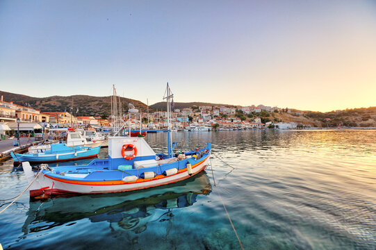 The sunrise at Pithagorio in Samos, Greece