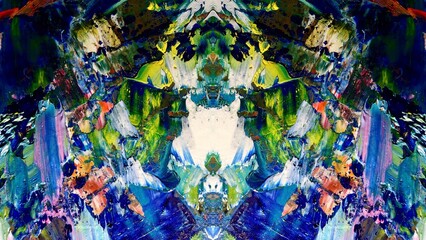 Naklejka premium Abstract art background . Hand painting artwork on canvas .