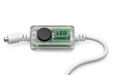 Led dimmer switch with connecting cable and transparent background