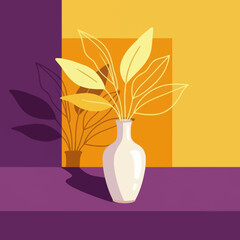 Elegant Line Art Vase Composition