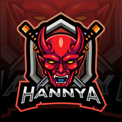 Hannya esport mascot logo design