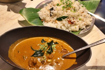 Indian cuisine: mutton curry Chettinad masala