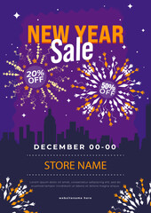 Naklejka premium Happy New Year Celebration Flyer Design Template for Party, Event, Countdown & Holiday Promo