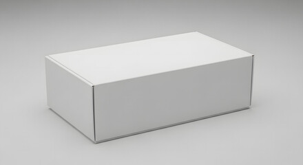 Fototapeta premium Plain White Box Simple Rectangular Package for Product Presentation and Shipping Needs