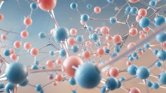 Abstract molecular structure science background animation - Powered by Adobe