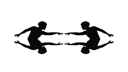 Abstract architectural perspective of repeating dark geometric archways receding into light