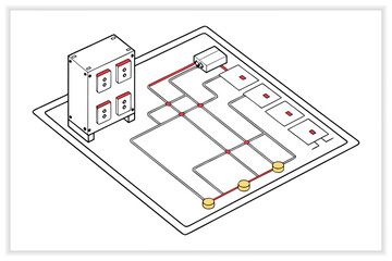 Construction Blueprint Illustration Set Architecture and Engineering Line Art
