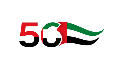50th anniversary design with flag color theme