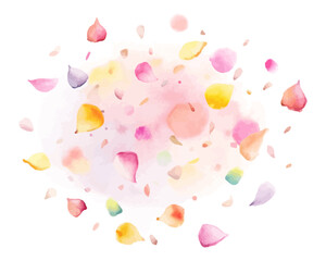 Confetti Splash Watercolor Effect vector illustration isolated on white background