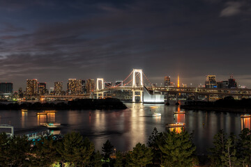 Rainbow Bridge in Tokyo at Night
