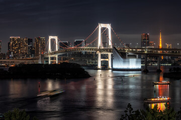 Rainbow Bridge in Tokyo at Night