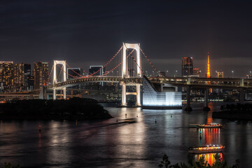 Rainbow Bridge in Tokyo at Night